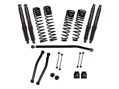 SkyJacker 3.50-Inch Dual Rate Long Travel Suspension Lift Kit with Black MAX Shocks (21-25 3.0L EcoDiesel Jeep Gladiator JT, Excluding Rubicon)