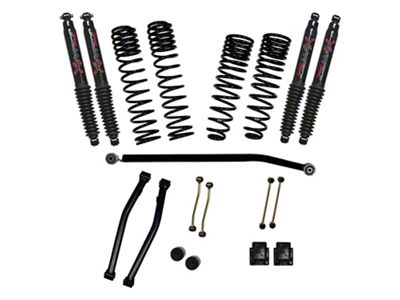 SkyJacker 3.50-Inch Dual Rate Long Travel Suspension Lift Kit with Black MAX Shocks (21-25 3.0L EcoDiesel Jeep Gladiator JT Rubicon)