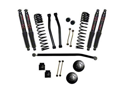 SkyJacker 3.50-Inch Dual Rate Long Travel Suspension Lift Kit with Rear Coil Spring Spacers and Black MAX Shocks (21-25 3.0L EcoDiesel Jeep Gladiator JT Rubicon)