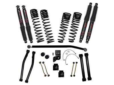 SkyJacker 4.50-Inch Dual Rate Long Travel Suspension Lift Kit with 3-Inch Rear Coil Springs and Black MAX Shocks (20-25 Jeep Gladiator JT, Excluding Launch Edition, Mojave & Rubicon)