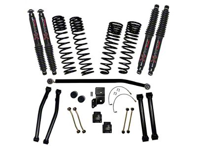 SkyJacker 4.50-Inch Dual Rate Long Travel Suspension Lift Kit with 3-Inch Rear Coil Springs and Black MAX Shocks (20-25 Jeep Gladiator JT Launch Edition, Rubicon)