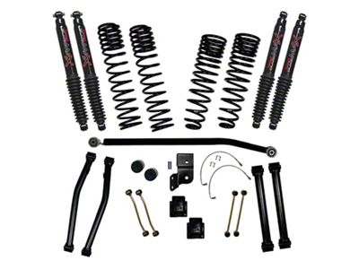 SkyJacker 4.50-Inch Dual Rate Long Travel Suspension Lift Kit with Black MAX Shocks (21-25 3.0L EcoDiesel Jeep Gladiator JT, Excluding Rubicon)
