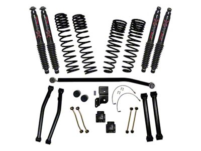SkyJacker 4.50-Inch Dual Rate Long Travel Suspension Lift Kit with Black MAX Shocks (21-25 3.0L EcoDiesel Jeep Gladiator JT Rubicon)