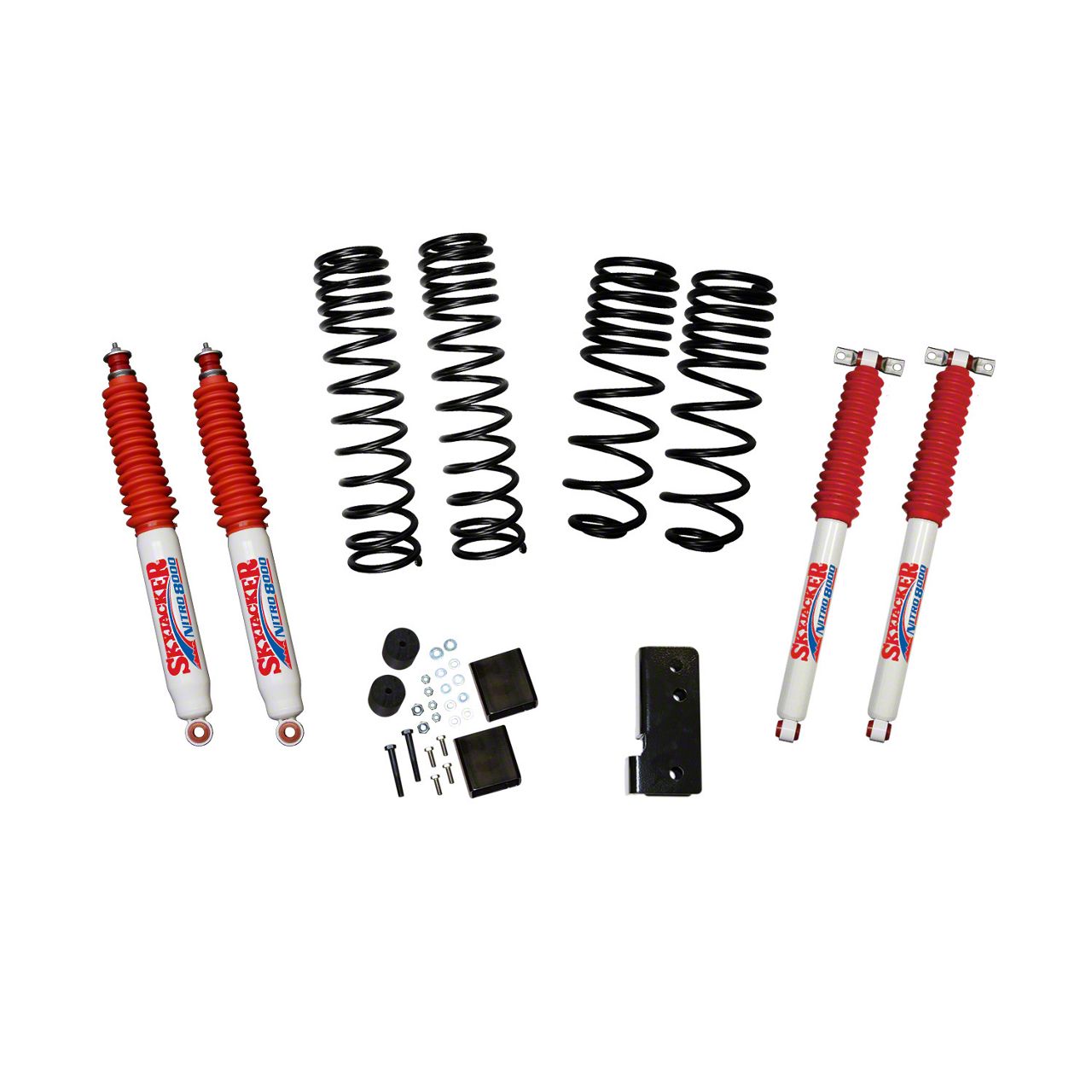 SkyJacker Jeep Wrangler 2 to 2.50Inch Dual Rate Long Travel Suspension Lift Kit with Nitro