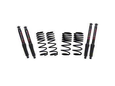 SkyJacker 2 to 2.50-Inch Sport Lowering Coil Springs with Black MAX Shocks (18-25 Jeep Wrangler JL, Excluding Rubicon)