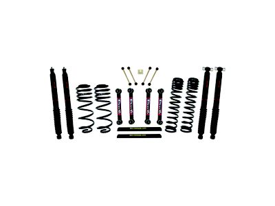 SkyJacker 4-Inch Dual Rate Long Travel Suspension Lift Kit with Black MAX Shocks (03-06 Jeep Wrangler TJ)