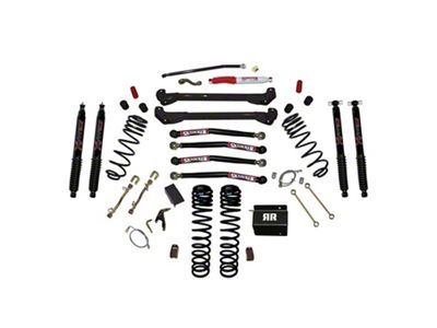 SkyJacker 4-Inch Dual Rate Long Travel Suspension Lift Kit with Black MAX Shocks (97-06 Jeep Wrangler TJ)