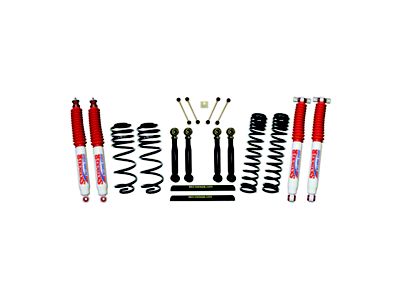 SkyJacker 4-Inch Dual Rate Long Travel Suspension Lift Kit with Adjustable Flex Links Hydro Shocks (97-02 Jeep Wrangler TJ)