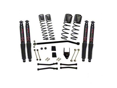 SkyJacker 4.50-Inch Dual Rate Long Travel Suspension Lift Kit with Black MAX Shocks (21-25 Jeep Wrangler JL Rubicon 4xe)
