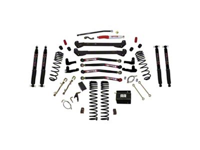 SkyJacker 6-Inch Rock Ready Series 1 Dual Rate Long Travel Long Arm Suspension Lift Kit with Black MAX Shocks (97-06 Jeep Wrangler TJ)