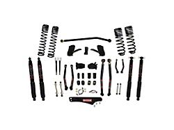 SkyJacker 7-Inch Dual Rate Long Travel Long Arm Suspension Lift Kit with Black MAX Shocks (07-18 Jeep Wrangler JK 2-Door)