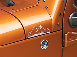 SEC10 Small Mountain Graphic; Silver (66-24 Jeep CJ5, CJ7, Wrangler YJ, TJ, JK & JL)