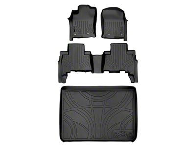 SmartLiner Smart Coverage Custom Fit Front, Rear Floor and Cargo Liners; Black (13-24 4Runner w/ Sliding Rear Tray & w/o Third Row Seats)