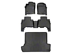 SmartLiner Smart Coverage Custom Fit Front, Rear Floor and Cargo Liners; Black (13-24 4Runner w/ Third Row Seats)