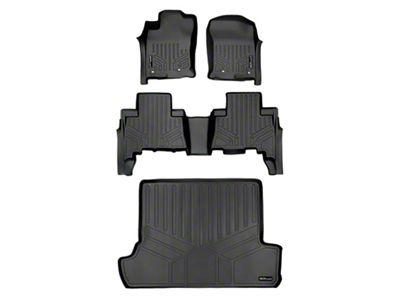 SmartLiner Smart Coverage Custom Fit Front, Rear Floor and Cargo Liners; Black (13-24 4Runner w/ Third Row Seats)