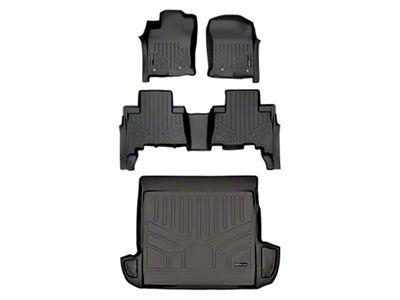 SmartLiner Smart Coverage Custom Fit Front, Rear Floor and Cargo Liners; Black (13-24 4Runner w/o Sliding Rear Tray & Third Row Seats)