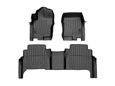SmartLiner Smart Coverage Custom Fit Front and Rear Floor Liners; Black (08-21 Frontier Crew Cab w/o Rockford Fosgate Audio System & Vinyl Flooring)