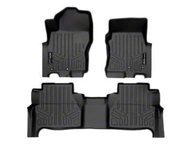 SmartLiner Smart Coverage Custom Fit Front and Rear Floor Liners; Black (22-26 Frontier Crew Cab w/ Under Rear Seat Storage)