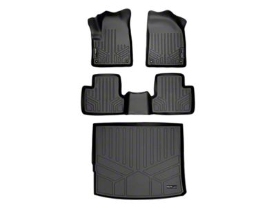 SmartLiner Smart Coverage Custom Fit Front, Rear Floor and Cargo Liners; Black (14-23 Jeep Cherokee XL)