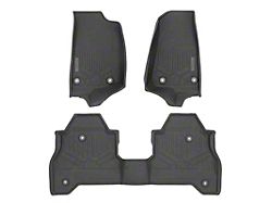 SmartLiner Smart Coverage Custom Fit Rubber Front and Rear Floor Liners; Black (20-25 Jeep Gladiator JT w/ Lockable Rear Underseat Storage)