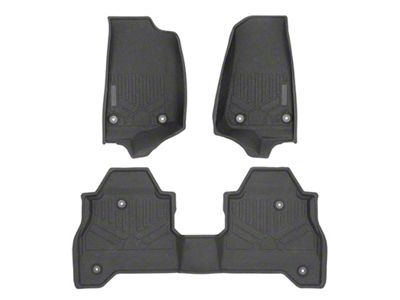 SmartLiner Smart Coverage Custom Fit Rubber Front and Rear Floor Liners; Black (20-25 Jeep Gladiator JT w/ Lockable Rear Underseat Storage)