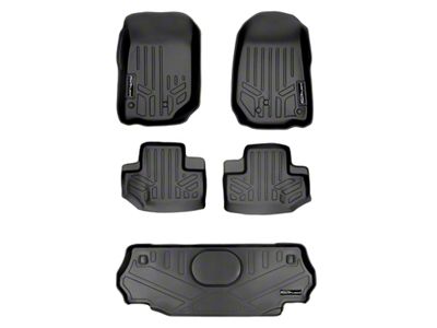 SmartLiner Smart Coverage Custom Fit Front, Rear Floor and Cargo Liners; Black (11-13 Jeep Wrangler JK 2-Door)
