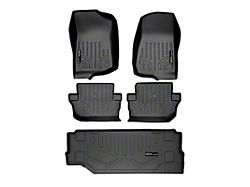 SmartLiner Smart Coverage Custom Fit Front, Rear Floor and Cargo Liners; Black (18-25 Jeep Wrangler JL 2-Door)