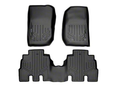 SmartLiner Smart Coverage Custom Fit Front and Rear Floor Liners; Black (14-18 Jeep Wrangler JK 4-Door)