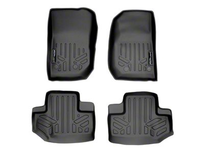 SmartLiner Smart Coverage Custom Fit Front and Rear Floor Liners; Black (14-18 Jeep Wrangler JK 2-Door)