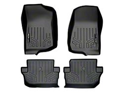 SmartLiner Smart Coverage Custom Fit Front and Rear Floor Liners; Black (18-25 Jeep Wrangler JL 2-Door)