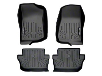 SmartLiner Smart Coverage Custom Fit Front and Rear Floor Liners; Black (18-25 Jeep Wrangler JL 2-Door)