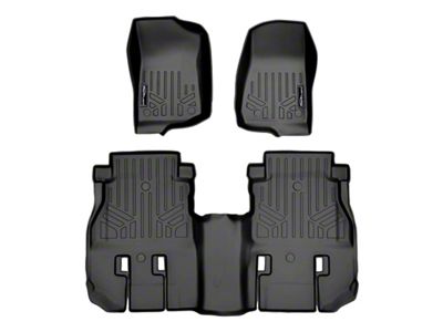 SmartLiner Smart Coverage Custom Fit Front and Rear Floor Liners; Black (21-25 Jeep Wrangler JL Rubicon 392)
