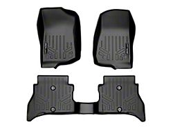 SmartLiner Smart Coverage Custom Fit Front and Rear Floor Liners; Black (21-25 Jeep Wrangler JL 4xe)