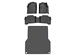 SmartLiner Smart Coverage Custom Fit Front, Rear Floor and Bed Mat Liners; Black (05-11 Tacoma Double Cab w/ 5-Foot Bed, Automatic Transmission & w/o Vinyl Flooring)