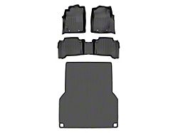 SmartLiner Smart Coverage Custom Fit Front, Rear Floor and Bed Mat Liners; Black (12-15 Tacoma Double Cab w/ 5-Foot Bed & Automatic Transmission & w/o Vinyl Flooring)