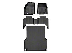 SmartLiner Smart Coverage Custom Fit Front, Rear Floor and Bed Mat Liners; Black (18-23 Tacoma Double Cab w/ 5-Foot Bed & Manual Transmission, w/o Utility Package & Vinyl Flooring)
