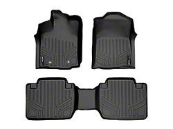 SmartLiner Smart Coverage Custom Fit Front and Rear Floor Liners; Black (16-17 Tacoma Access Cab w/ Automatic Transmission & w/o Utility Package, Vinyl Flooring)