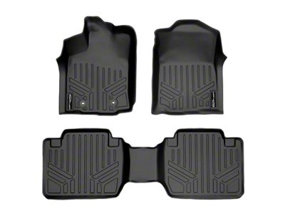 SmartLiner Smart Coverage Custom Fit Front and Rear Floor Liners; Black (16-17 Tacoma Access Cab w/ Automatic Transmission & w/o Utility Package, Vinyl Flooring)