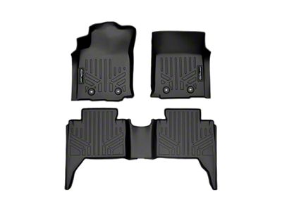 SmartLiner Smart Coverage Custom Fit Front and Rear Floor Liners; Black (18-23 Tacoma Double Cab w/ Manual Transmission & w/o Utility Package & Vinyl Flooring)