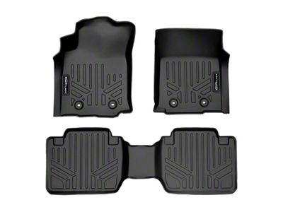 SmartLiner Smart Coverage Custom Fit Front and Rear Floor Liners; Black (18-23 Tacoma Access Cab w/ Manual Transmission & w/o Utility Package & Vinyl Flooring)