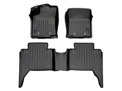 SmartLiner Smart Coverage Custom Fit Front and Rear Floor Liners; Black (18-23 Tacoma Double Cab w/ Automatic Transmission & w/o Utility Package & Vinyl Flooring)