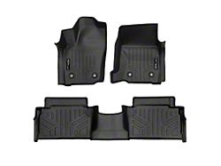 SmartLiner Smart Coverage Custom Fit Front and Rear Floor Liners; Black (24-26 Tacoma Double Cab w/ Automatic Transmission & Under Seat Rear Storage)