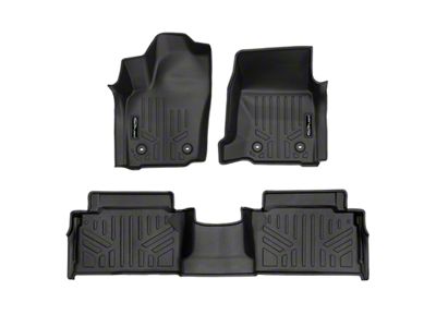 SmartLiner Smart Coverage Custom Fit Front and Rear Floor Liners; Black (24-26 Tacoma Double Cab w/ Automatic Transmission & Under Seat Rear Storage)