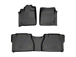 SmartLiner Smart Coverage Custom Fit Front and Rear Floor Liners; Black (07-11 Tundra Double Cab w/ Front Bucket Seats & w/o Vinyl Flooring)