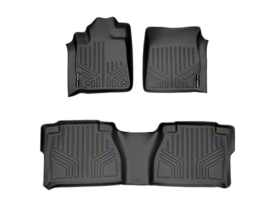 SmartLiner Smart Coverage Custom Fit Front and Rear Floor Liners; Black (07-11 Tundra Double Cab w/ Front Bucket Seats & w/o Vinyl Flooring)