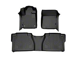 SmartLiner Smart Coverage Custom Fit Front and Rear Floor Liners; Black (12-13 Tundra Double Cab w/ Front Bucket Seats & w/o Vinyl Flooring)