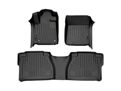 SmartLiner Smart Coverage Custom Fit Front and Rear Floor Liners; Black (12-13 Tundra Double Cab w/ Front Bucket Seats & w/o Vinyl Flooring)