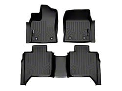 SmartLiner Smart Coverage Custom Fit Front and Rear Floor Liners; Black (22-25 Tundra CrewMax w/ Rear Under Seat Storage)