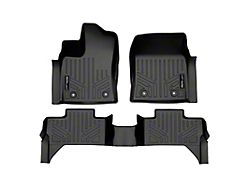 SmartLiner Smart Coverage Custom Fit Front and Rear Floor Liners; Black (22-25 Tundra Double Cab w/ Rear Under Seat Storage)