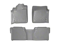 SmartLiner Smart Coverage Custom Fit Front and Rear Floor Liners; Gray (07-11 Tundra Double Cab w/ Front Bucket Seats & w/o Vinyl Flooring)